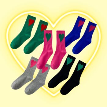 Heart Rainbow Socks Letterbox Gift Set Five Pairs, 3 of 10