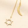 Sun And Moon Drawstring Pendant Necklace In Gold Plating, thumbnail 1 of 4