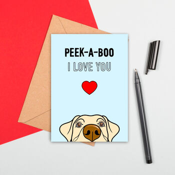 Peek A Boo Labrador Love Card, 2 of 2