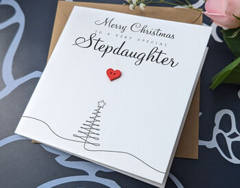 Personalised Handmade Christmas Card For Special Stepdaughter, 2 of 4