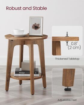 Small Round Table Side Table With Lower Shelf, 10 of 11