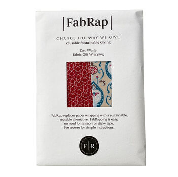 Fabric Gift Wrap Reusable Furoshiki Teal And Cherry, 5 of 7