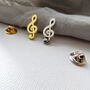 Gold Or Silver Treble Clef Lapel Pin, thumbnail 4 of 7