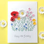 Happy Birthday Paper Wild Flower Card, thumbnail 1 of 7