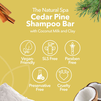 Cedar Pine Shampoo Bar For All Hair Types Palm Free, 4 of 9