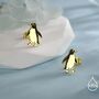 Enamel Penguin Stud Earrings In Sterling Silver, thumbnail 6 of 11
