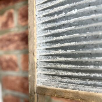 Vintage Wooden And Galvanised Metal Laundry Washboard, 3 of 5
