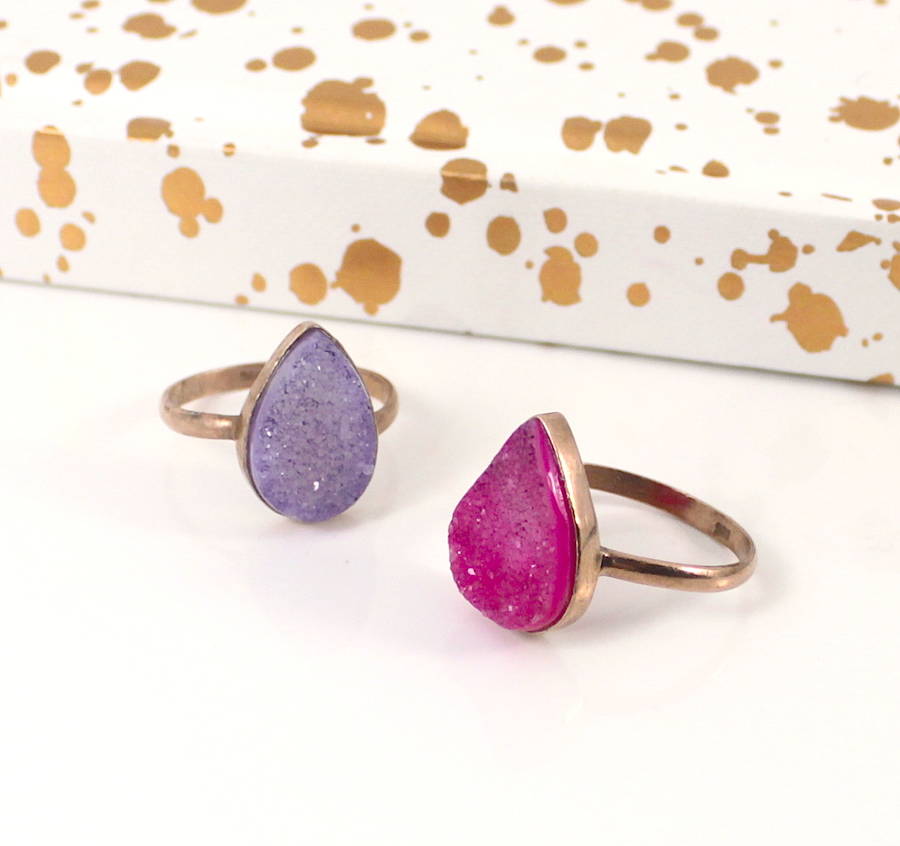 stackable teardrop ring
