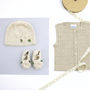 Flower Organic Hat And Booties Gift Set, thumbnail 1 of 9