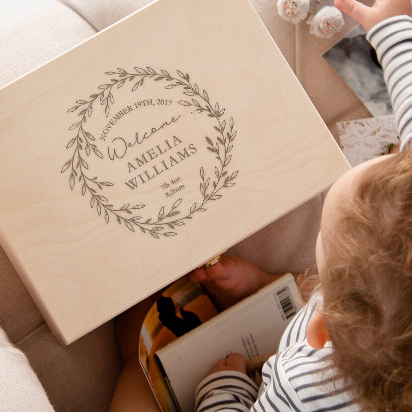 Personalised Baby Girl Keepsake Box / Memory Box, 1 of 8