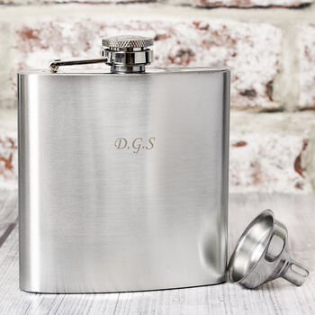 Personalised Engraved Message Stainless Steel Hip Flask, 4 of 7