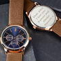 Personalised Men's Rose Gold Tone Watch Brown Strap, thumbnail 1 of 5