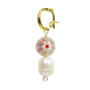 Daylla Flower Pearl Gold Plated Silver Hoop Single Pair, thumbnail 5 of 6