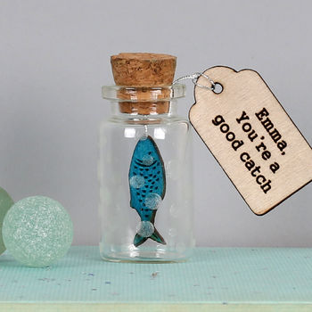 All The Fish In The Sea Keepsake Message Bottle, 2 of 3