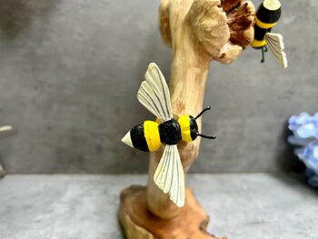 Hand Painted Bumblebee Ornament Wooden Bee Decor Gift, 4 of 8