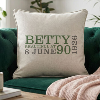Personalised 90th Birthday Cushion, 5 of 10