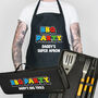 Personalised BBQ Party BBQ Tool And Apron Set, thumbnail 1 of 4