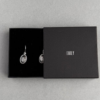 I Love You Silver Drop Earrings, 5 of 5