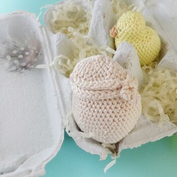 Easter Chick And Egg Crocheted Toy For Children, 9 of 12