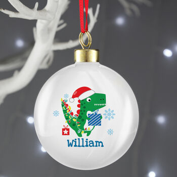 Personalised Dinosaur 'Have A Roarsome Christmas' Bauble, 3 of 3