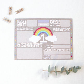 First Birthday Time Capsule Cards: Rainbow, 2 of 4