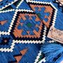 Handmade Azure Blue Kilim Weave Shoulder Bag Boho, thumbnail 6 of 8