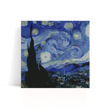 Dark Starry Night Paint By Numbers Kit With Premium Canvas, 2 of 3