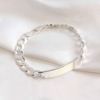 Personalised Sterling Silver Curb Identity Bracelet, 5 of 9