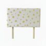 Hand Painted Upholstered Linen Headboard Polka Dot Print, thumbnail 7 of 12