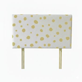 Hand Painted Upholstered Linen Headboard Polka Dot Print, 7 of 12