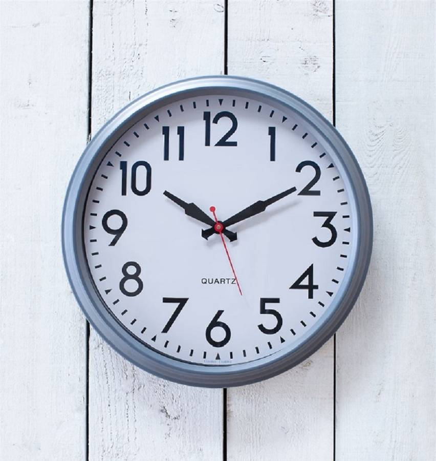 Large Grey Wall Clock By Garden Selections