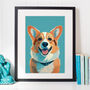 Corgi Illustration Portrait Art Print, thumbnail 3 of 3