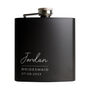 Personalised Script Text Black Hip Flask, thumbnail 8 of 9