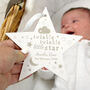 Personalised Twinkle Twinkle Wooden Star Decoration – Christening Or New Baby Gift, thumbnail 1 of 4