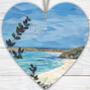 Carbis Bay Wooden Hanging Heart, Collage Art Of Cornwall, thumbnail 1 of 2