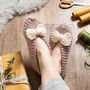 Bow Slippers Knitting Kit, thumbnail 1 of 7