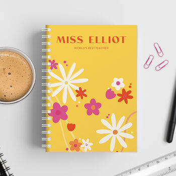 Personalised Bright Flowers Combined Diary And Notebook, 3 of 12