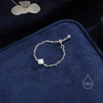 Sterling Silver Sparkly Cz Soft Ring, 4 of 10