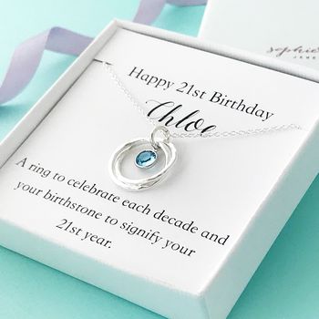 Personalised 21st Necklace With Birthstone, 2 of 5