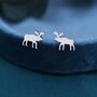 Moose Stud Earrings In Sterling Silver, thumbnail 1 of 12