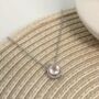 Round Rose Quartz 925 Sterling Silver Necklace, thumbnail 1 of 4