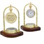 Personalised Brass 18th Anniversary Desk Clock With Compass, thumbnail 1 of 12