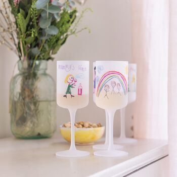 Personalised Wine Glasses With Childs Drawing, 5 of 6