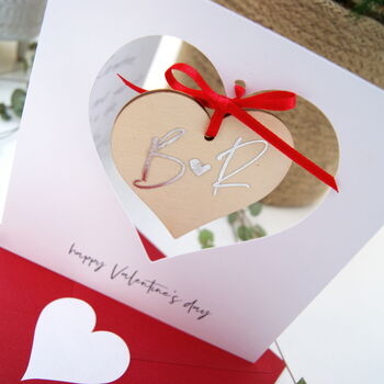 Valentine's Card Personalised Monogram And Message, 3 of 7