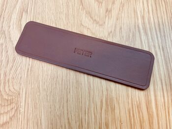 Personalised Hand Stamped Brown Leather Bookmark, 5 of 9