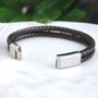 Personalised Men's Double Leather Plait Bracelet, thumbnail 3 of 11