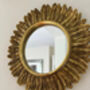 32cm Gold Sunburst Mirror Feather Leaf Decor Distressed Gift, thumbnail 5 of 7
