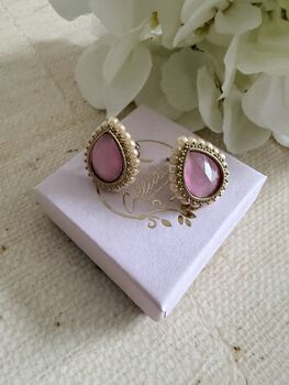 Pink Gold Stud Earrings, 3 of 3