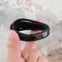 Engraved Black Leather Bracelet For Men And Women, thumbnail 3 of 11