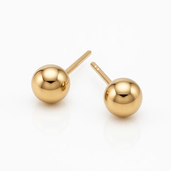 9ct Gold Ball Stud Earrings – 6mm, 2 of 10
